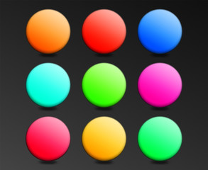 collection of color spheres on a black background