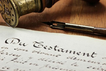 Testament in französischer Sprache