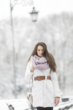 Young woman at winter
