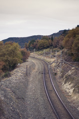 Railroad in rural landscape