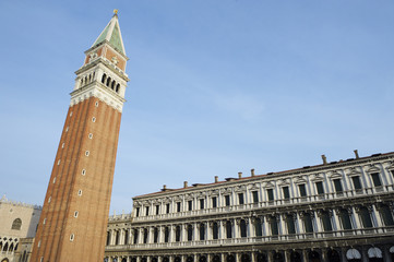 Fototapeta na wymiar St Mark's Campanile Tower Venice Italy