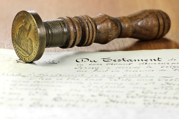 Testament in französischer Sprache