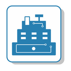Techno icon - box office. Cashier, cash register.