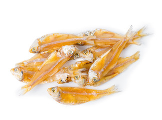 closeup of traditional Thailand mini fish spicy snack food