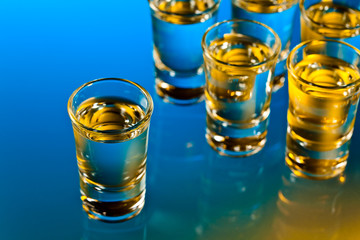 Glasses with an alcoholic drink