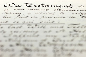 Testament in französischer Sprache