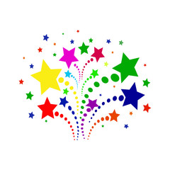 brightly colorful firework vector