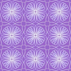 Purple tile with fine white floral patterns