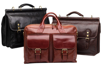 Natural leather both male and female briefcases