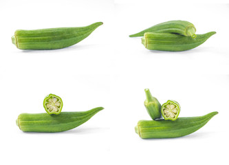 Pile of fresh okra