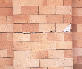 Tile mortar cracks of the wall.