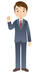 ガッツポーズする男性　ビジネスマン