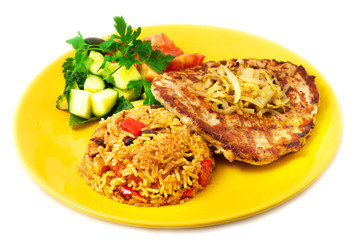 Pork roast with garlic and onion