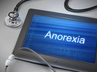anorexia word display on tablet