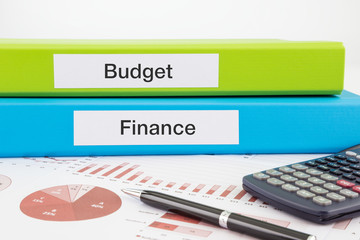 Budget and finance documents with reports