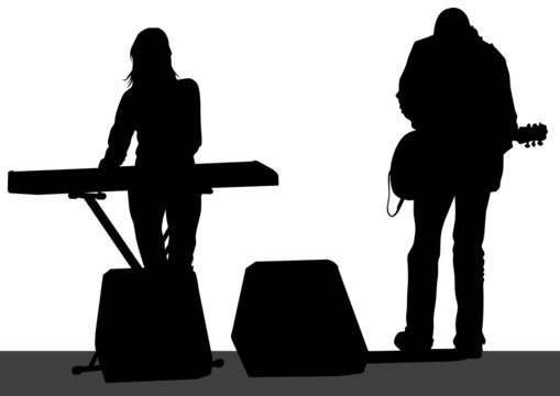 Keyboards and guitarist