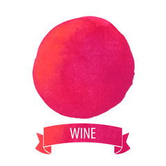 wine stain circle in red tones