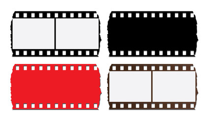 35 mm gold filmstrip isolated on white background