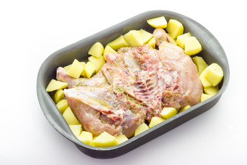 Baked chicken with potatoes