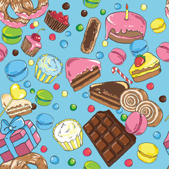 seamless pattern of sweets