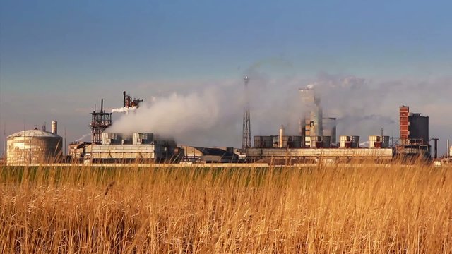 Industrial process plant that manufactures chemicals