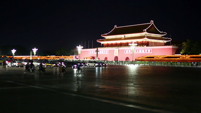 Beijing, Tiananmen Square at night