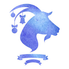 New Year of the goat 2015 poster or card vector design with the