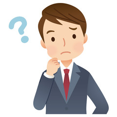 考えている男性　ビジネスマン