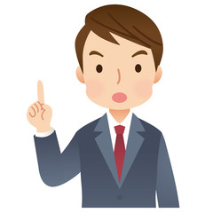 注意する男性　ビジネスマン