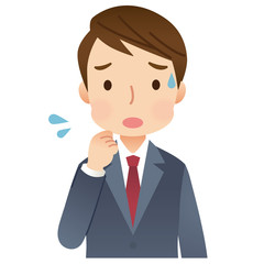 困った表情の男性　ビジネスマン