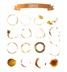 coffee stain circles in brown tones