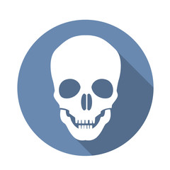 skull flat icon with long shadow
