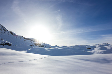 panorama di montagna invernale