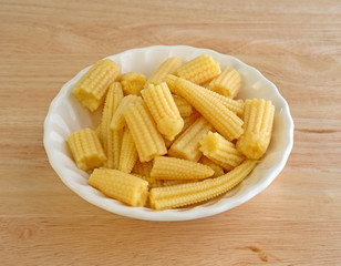 Corn nuggets in small white bowl