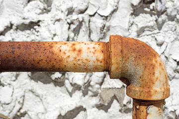 Rusty outside gas pipe