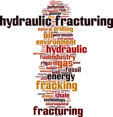 Hydraulic Fracturing word cloud concept. Vector illustration