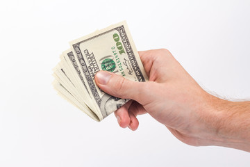 banknotes in a man's hand