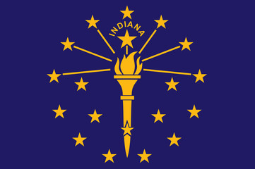 Indiana Flag vector - obrazy, fototapety, plakaty