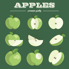 Apple set.Hand drawn apples.