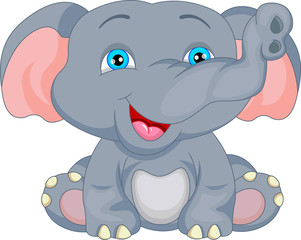 Naklejka premium cute baby elephant cartoon