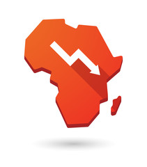 Africa continent map icon with a graph