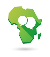 Africa continent map icon with a comic balloon