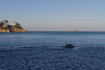 Dinard, the sea pool at high tide