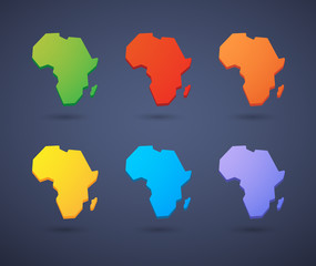 Africa continent map icon set