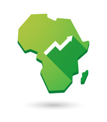 Africa continent map icon with a graph
