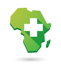 Obraz premium Africa continent map icon with a pharmacy sign
