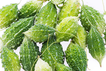Bitter melon on white background
