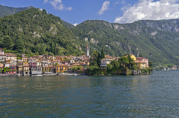 Fototapeta na wymiar View of the town of Varenna, Italy.