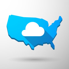 USA map icon with a cloud