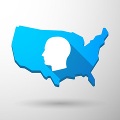 USA map icon with a head